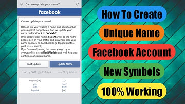 How To Create Unique Name Facebook Account New Method