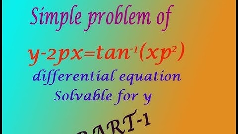 VTU Engineering Maths 2 Solvable for y example(PART-1)