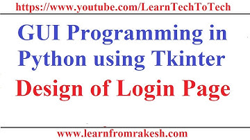GUI Programming in Python Using Tkinter #7: Designing Login Page