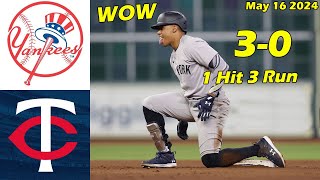 New York Yankees vs. Minnesota Twins Highlights , May 16 2024 | MLB Season 2024