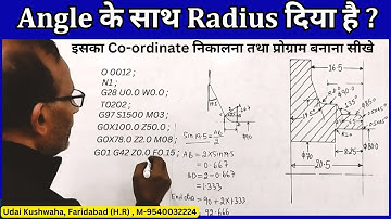 How to calculate Angle with Radius in CNC Machine | Taper Roughing Program | Udai Kushwaha
