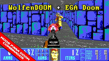 WolfenDOOM - The Original Missions (E1M2) + EGA Doom [Combined Doom mods]
