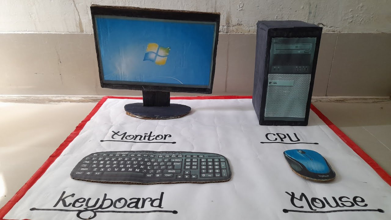 how to make computer with cardboard||Monitor,CPU,Keyboard from cardboard|diy cardboard computer