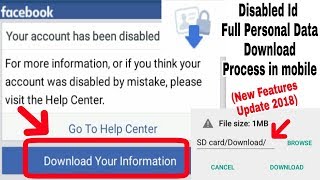 Solved Facebook Disabled Accounts Personal Full Data Download Problem in Mobile | New Update 2018 screenshot 5