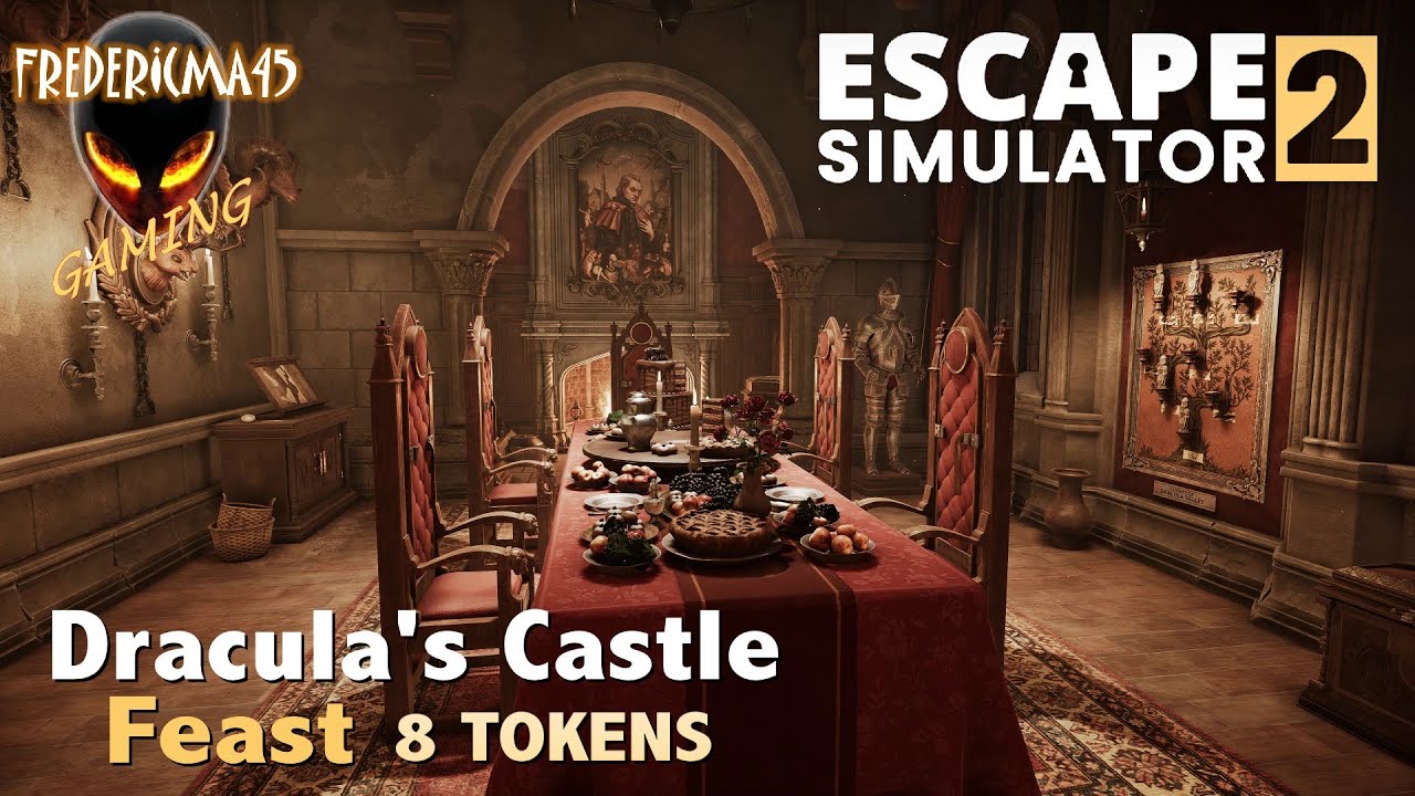 ESCAPE SIMULATOR 2 Feast DRACULA'S CASTLE / All Tokens Location + Darkest Puzzle - Achievements