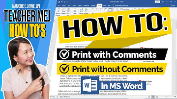 How To Print with Comments | How To Print without Comments in MS Word