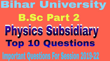 B.Sc Part 2 Physics Subsidiary||Bihar University Muzaffarpur|| Physics Subsidiary|| Brabu