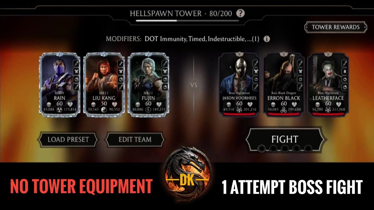 Fatal Hellspawn Tower 1 Attempt Battle 80 Boss Fight & Reward 🎮 Mortal Kombat Mobile▫️MK Mobile▫️MKM