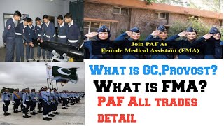 What is GC | what is FMA | What is Provost | PAF trades detail | PAF jobs 2021 |