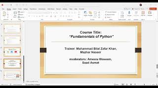 10PM - 11PM PKT | Fundamentals of Python | Week 01 | Day 01 Net Worth