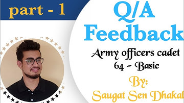 IQ - 64 Basic officers Cadet: Question answers feedback. (Part 1)