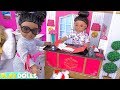 AG doll hotel adventure with missing outfit! Create a new one! PLAY DOLLS