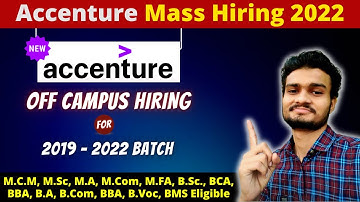 Accenture New Hiring 2019 -2022 Batch: System and application service associate salary, exam pattern