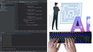 ASMR Programming - Maze Game in Python (Match vs AI) - no Talking