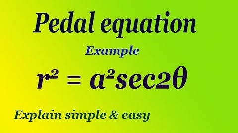 How to solve easily pedal equation of the curve best example (PART-4)