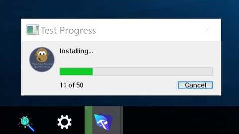 Show progress in task bar on Windows