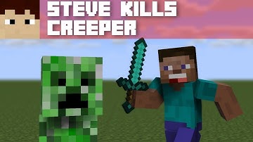 Silly Steve Tried To Kill Creeper [Mine-Imator]