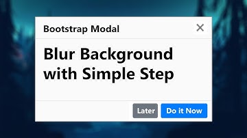 Make Blur Background for Bootrstrap Modal
