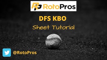 Daily Fantasy KBO Cheatsheet Tutorial