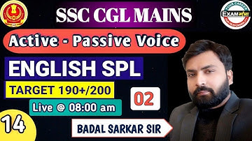 Active -  Passive Voices / Questions with Concepts/ SSC CGL Mains/ TARGET 190+