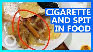 Chinese Chef Spits And Leaves Cigarette Butt in Food