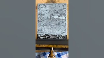 ASMR: Inking up a new linocut!👂#printmaking #linocut #asmr