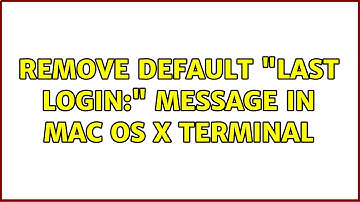 Remove default "Last login:" message in Mac OS X terminal