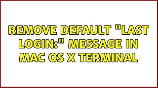 Remove default 'Last login:' message in Mac OS X terminal