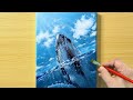 Humpback Whale painting / Acrylic Painting / STEP by STEP #267 / 아크릴화