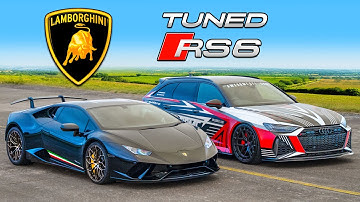 Tuned Audi RS6 v Lambo Huracan Performante: DRAG RACE