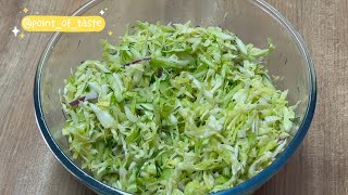 Delicious, simple, quick. Fresh cabbage salad recipe. The secret is in the salad dressing!