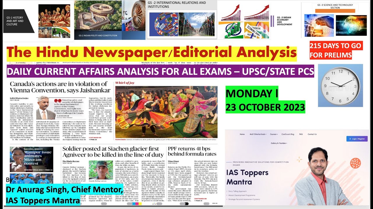 The Hindu Analysis | 23 October 2023 | Editorial Analysis | Crack UPSC CSE l Anurag Singh