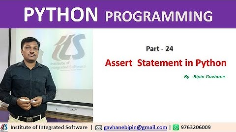 Part - 24 : Assert Statement in Python | Hindi language