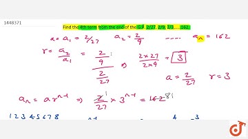 Find the 4th term from the end of the G.P.  ltmath gt  ltmrow gt  ltmfrac gt  ltmn gt2 lt/mn g