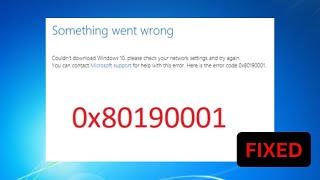 How To fix Windows Updating Installing Error Code 0x80190001