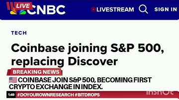 🇺🇸 Coinbase to join S&P 500, becoming first major crypto exchange in index."Stock Move Tokenized" 💥