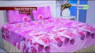 Pack of 8 Premium 3D Print Floral Home Double Bedsheet Set 8BS9 N0LANG15SEC (Code: 9254) screenshot 1