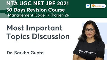Most Important Topics Discussion | NTA UGC NET-JRF 2021 | Management Code-17 | Dr. Barkha Gupta