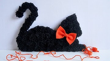 How To Make Your Own Pom Pom Black Cat Home Decor - DIY Crafts Tutorial - Guidecentral
