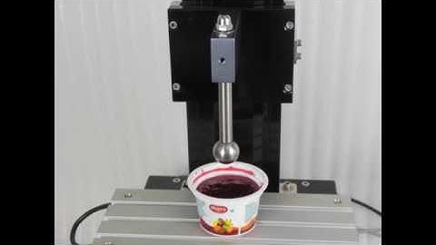 Jam / Yogurt Firmness Test (Gel Strength) on Food Texture Analyser by PackTest.com