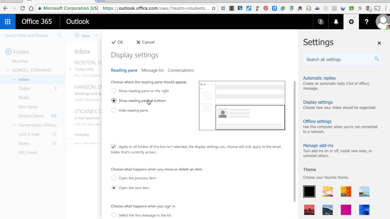 Office 365 outlook settings software grosstc