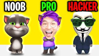 Can We Go NOOB vs PRO vs HACKER In TALKING TOM GOLD RUN!? (WE PLAY AS TALKING ANGELA!!) screenshot 5