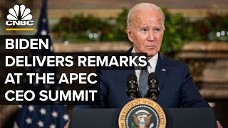 President Joe Biden delivers remarks at the APEC CEO Summit - 11/16/23