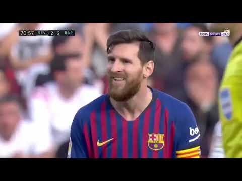 ملخص مباراه برشلونه واشبيليه 4 2 هاتريك المدمر ميسي 23 2 2019