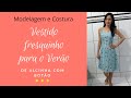 Vestido fresquinho para o verão - De alcinha e botão na frente - Modelagem e costura