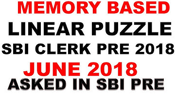 Linear Arrangement 2 Parallel  Rows || SBI clerk PRE 2018 MEMORY Based