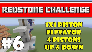 Redstone Challenge #6 (1x1 piston elevator 4 Pistons Up & Down)