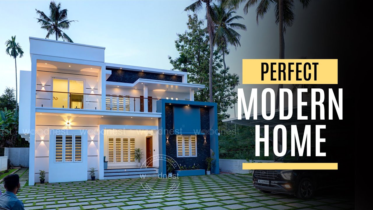 Stylish Modern house interior design | Kerala Home Tour | Woodnest ...