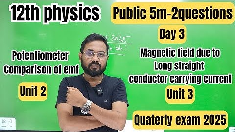 12th physics |Unit 2-Potentiometer Comparison of emf & unit 3-magnetic field Long straight conductor