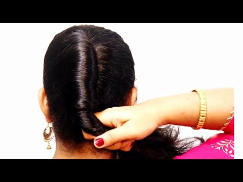 simple way to make french bun hairstyle for ladies || french roll hairstyle || easy hairstyles